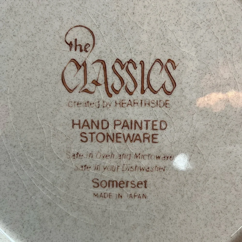 Vintage Hearthside “Somerset” Plate Hand Painted Stoneware Japan 1970s Floral